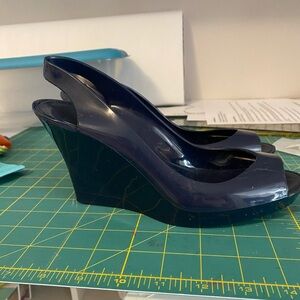 Kartell Blue Wedge Slingback Shoes